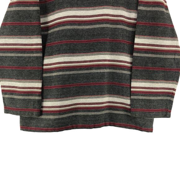 Chicos Design Womens Size 3 US 16 Jacket Cotton Canvas Striped Gray Red - Picture 9 of 16